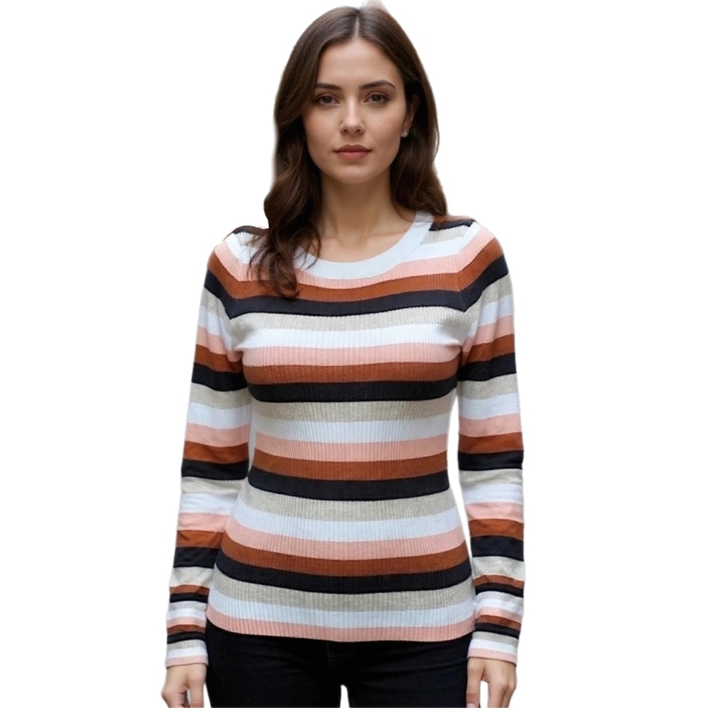 New Look 70s Retro Striped Ribbed Sweater (Maternity/Regular)